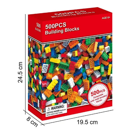 Bloques Construccion Infantiles 500 Piezas Juguete Infantil Regalo Compatible con todas las marcas Juego de bloques de construcción creativos de piezas Certificados con marcado CE, seguros y divertidos para niños desde los