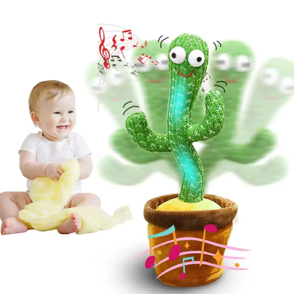 Vicyol S&D Cactus Bailarín con Luces y 120 Canciones. Juguete de Peluche que Baila y Repite. Decorativo y Educativo para Niños