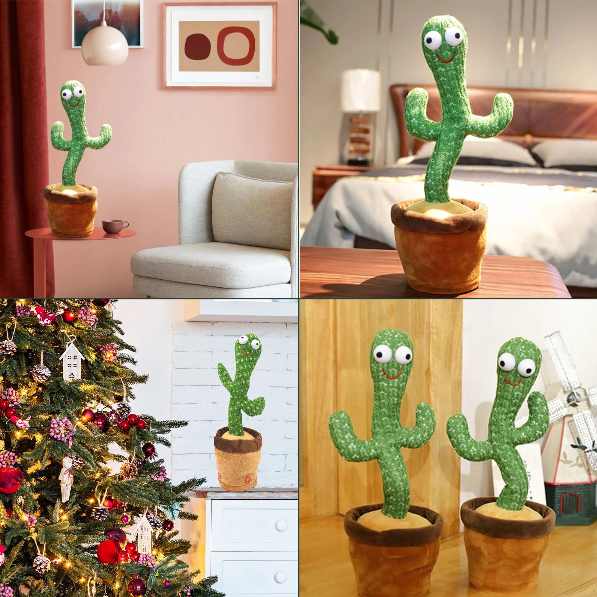 Vicyol S&D Cactus Bailarín con Luces y 120 Canciones. Juguete de Peluche que Baila y Repite. Decorativo y Educativo para Niños