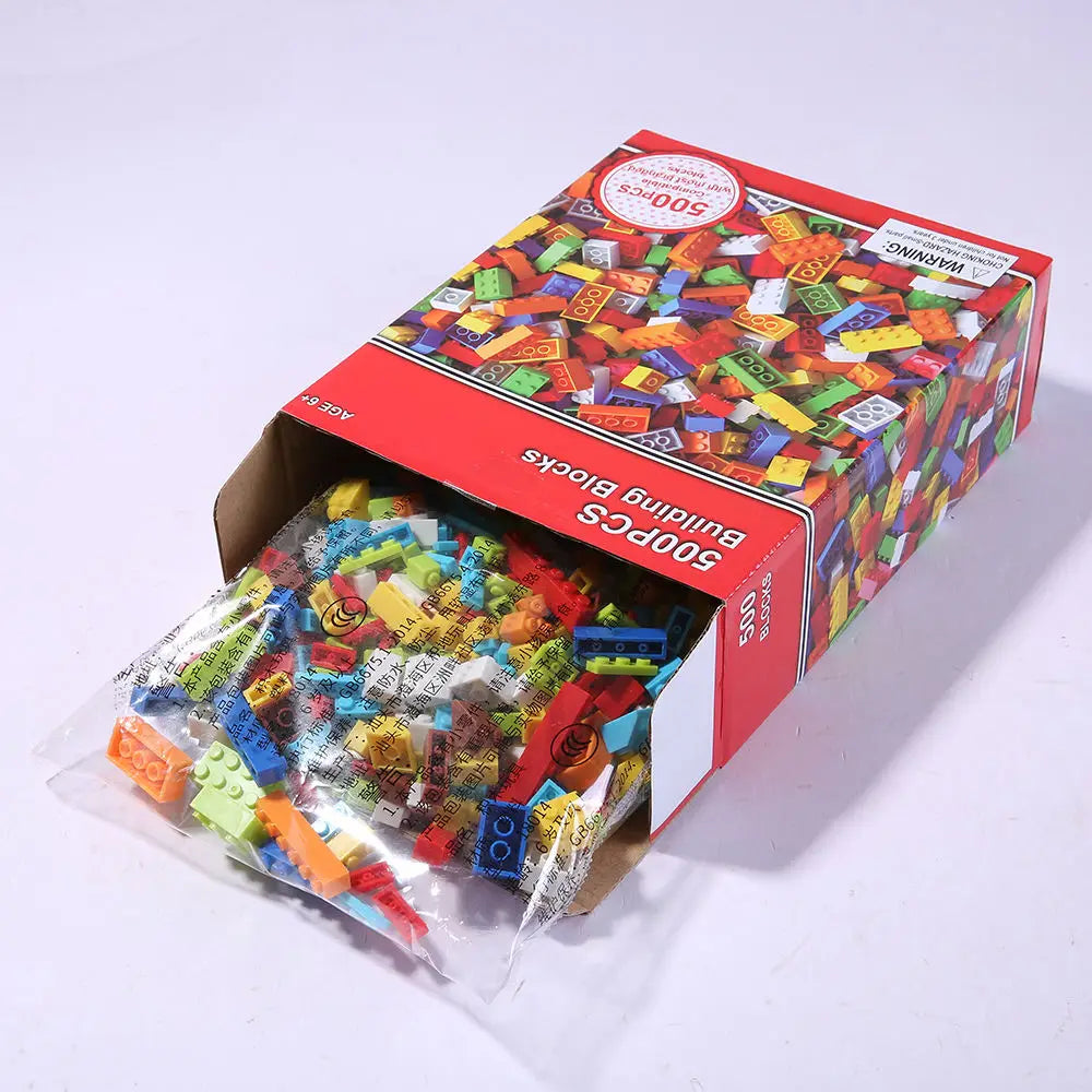 Bloques Construccion Infantiles 500 Piezas Juguete Infantil Regalo Compatible con todas las marcas Juego de bloques de construcción creativos de piezas Certificados con marcado CE, seguros y divertidos para niños desde los