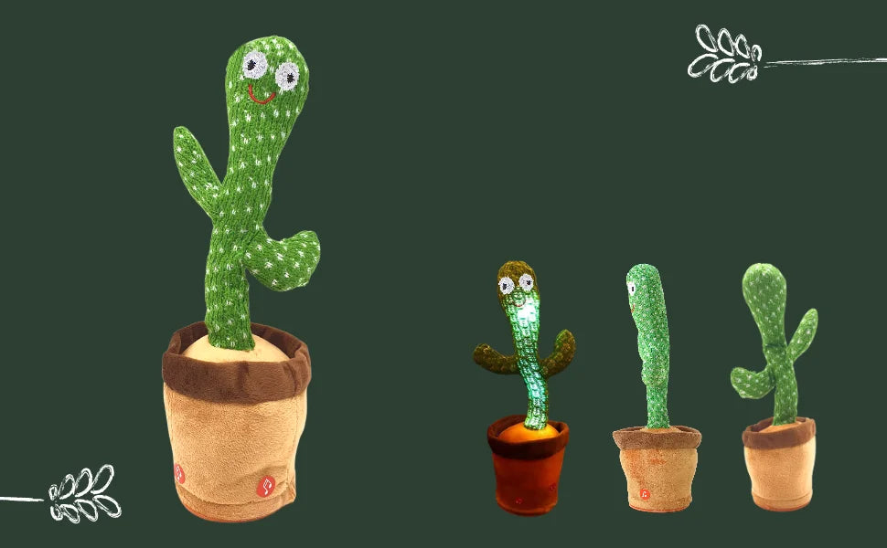 Vicyol S&D Cactus Bailarín con Luces y 120 Canciones. Juguete de Peluche que Baila y Repite. Decorativo y Educativo para Niños