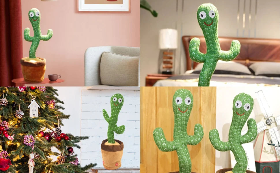 Vicyol S&D Cactus Bailarín con Luces y 120 Canciones. Juguete de Peluche que Baila y Repite. Decorativo y Educativo para Niños