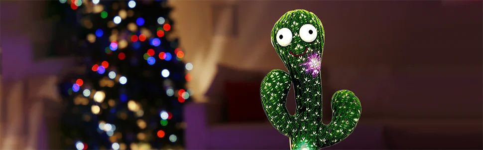 Vicyol S&D Cactus Bailarín con Luces y 120 Canciones. Juguete de Peluche que Baila y Repite. Decorativo y Educativo para Niños
