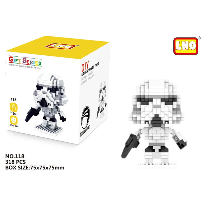 Bloques de construcción de Star War Darth Vader BB-8 Stormtrooper, bloques modelo Mini Yoda Mirco, regalos, juguetes para niños