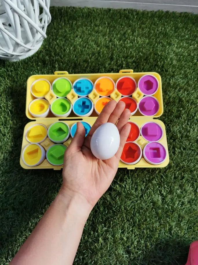 Juguete de huevos inteligentes Montessori para bebés, juegos de rompecabezas a juego, clasificador de formas, juguetes educativos de aprendizaje para niños de 2 a 3 años, regalo de Pascua