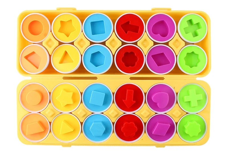 Juguete de huevos inteligentes Montessori para bebés, juegos de rompecabezas a juego, clasificador de formas, juguetes educativos de aprendizaje para niños de 2 a 3 años, regalo de Pascua
