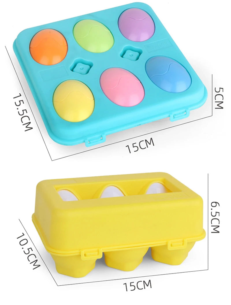 Juguete de huevos inteligentes Montessori para bebés, juegos de rompecabezas a juego, clasificador de formas, juguetes educativos de aprendizaje para niños de 2 a 3 años, regalo de Pascua