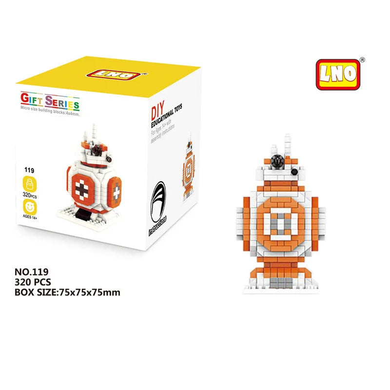 Bloques de construcción de Star War Darth Vader BB-8 Stormtrooper, bloques modelo Mini Yoda Mirco, regalos, juguetes para niños