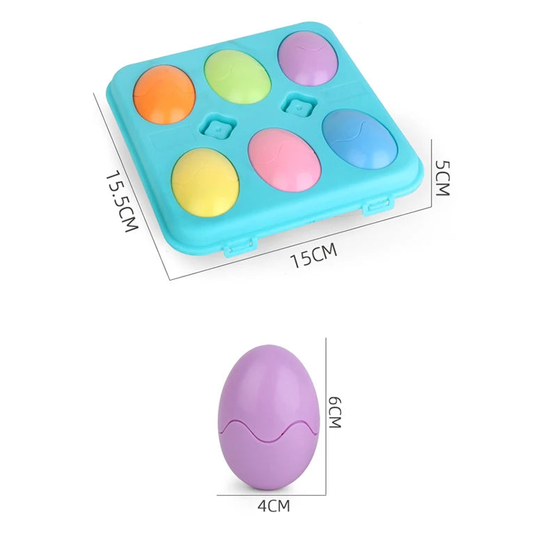 Juguete de huevos inteligentes Montessori para bebés, juegos de rompecabezas a juego, clasificador de formas, juguetes educativos de aprendizaje para niños de 2 a 3 años, regalo de Pascua