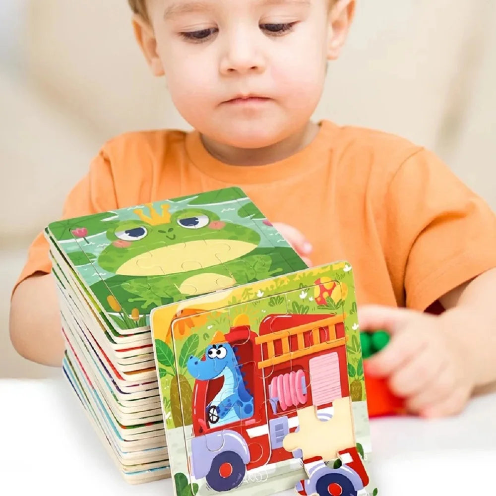 Juego de rompecabezas de madera para niños de 2 a 3 años