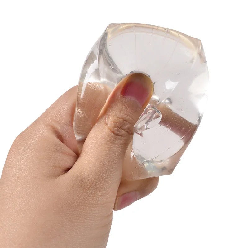 Cubos de hielo transparentes, TPR suave, lentejuelas de rebote lento, bola de maltosa, juguete para pellizco, alivio del estrés, pelota elástica para apretar, descompresión