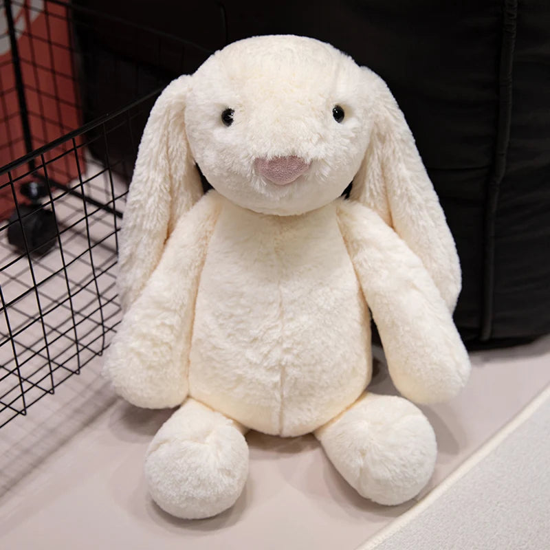 Lindo conejo de peluche de juguete suave relleno de orejas largas muñeca de conejito divertido compañero para dormir del bebé delicado decoración del hogar regalos para niños