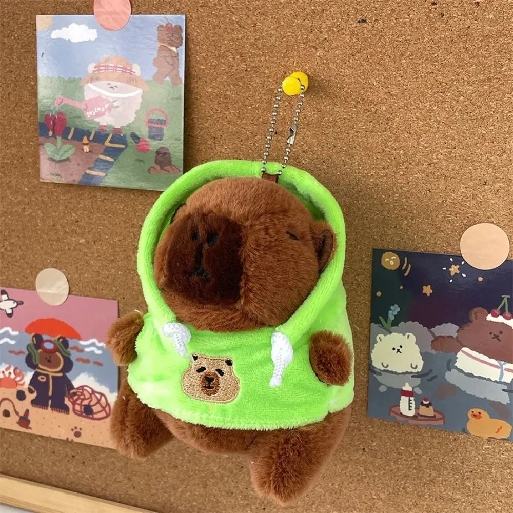 Lindo juguete de peluche de capibara de tamaño pequeño con alas Sudadera con capucha simulación muñeco de capibara juguete esponjoso regalos de cumpleaños