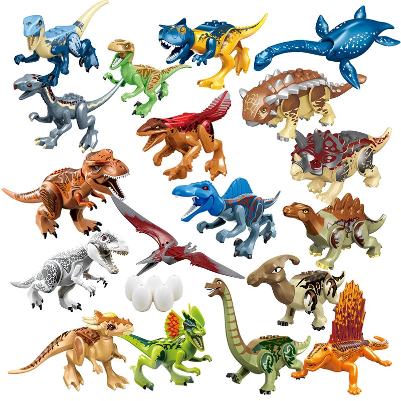 Velociraptor Triceratops Indominus t-rex modelo Jurassic World dinosaurios niños niño ensamblar bloques de construcción juguetes educativos