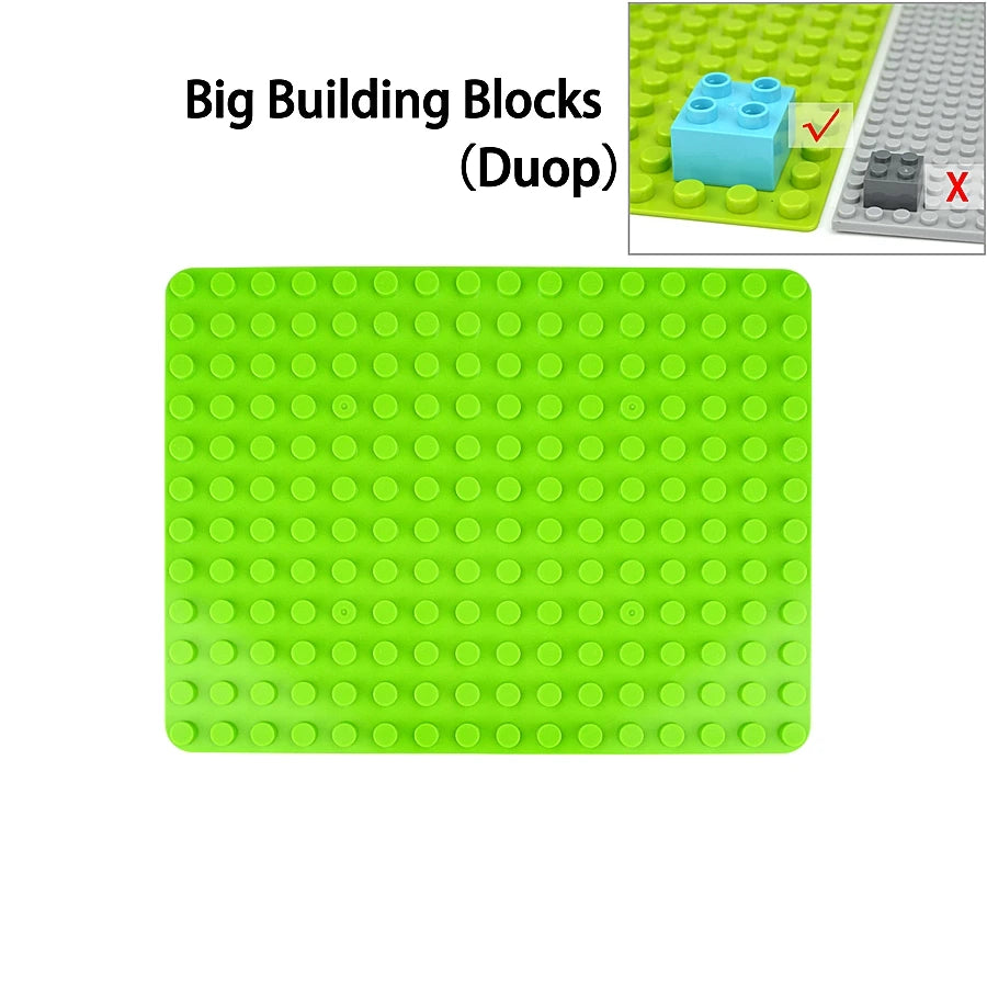Placa base Duploes de gran tamaño, placas de montaje de ladrillos de 16x16 puntos, partículas grandes, figuras clásicas de animales, bloques de construcción, juguetes para niños