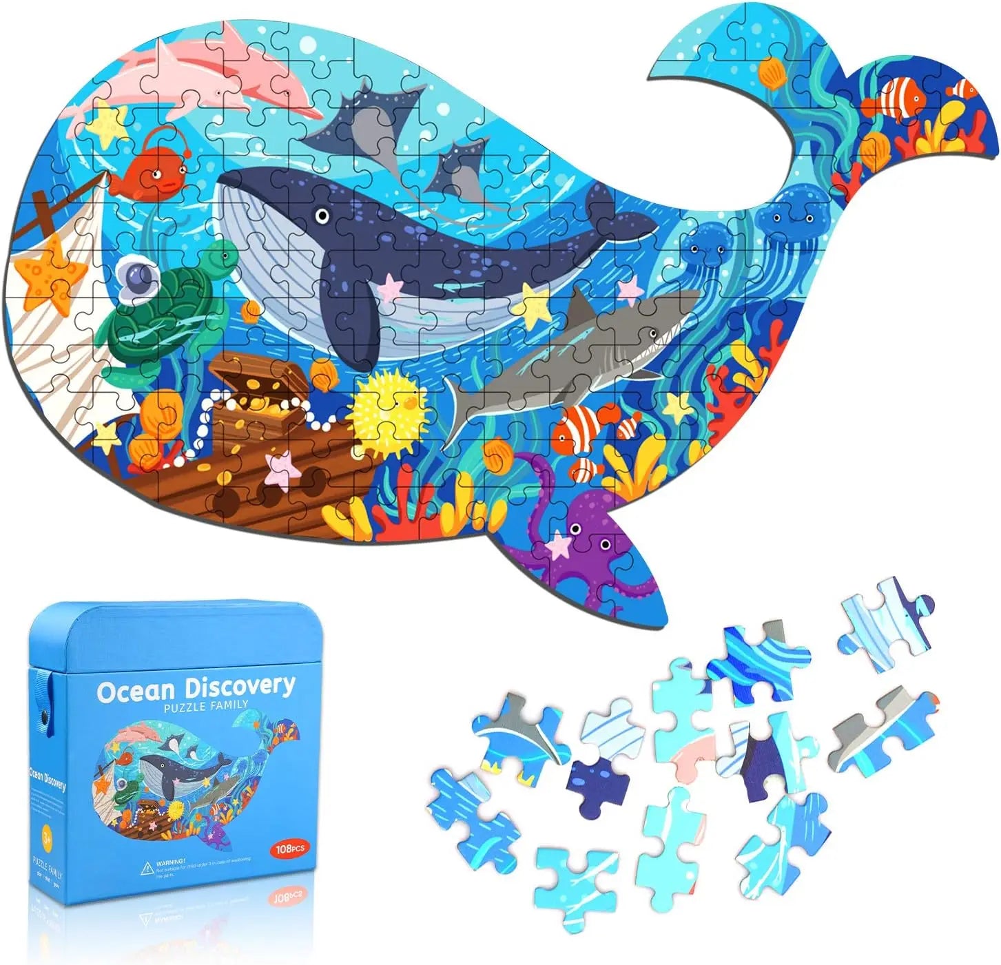 Hahowa-rompecabezas de animales único para niños, juguete con caja de regalo de papel, juegos educativos Montesorri, juguetes, regalos para niños