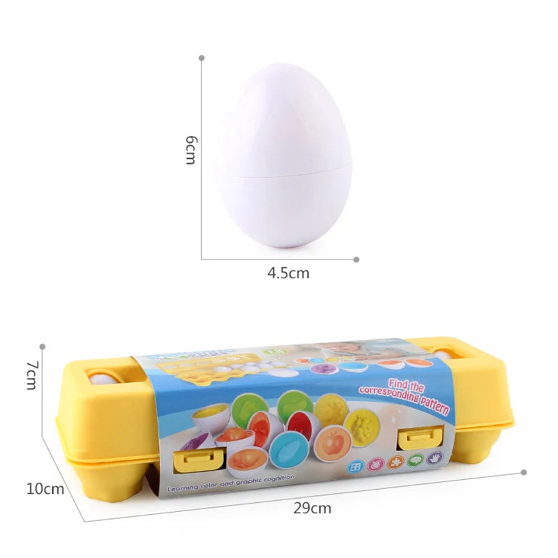 Juguete de huevos inteligentes Montessori para bebés, juegos de rompecabezas a juego, clasificador de formas, juguetes educativos de aprendizaje para niños de 2 a 3 años, regalo de Pascua