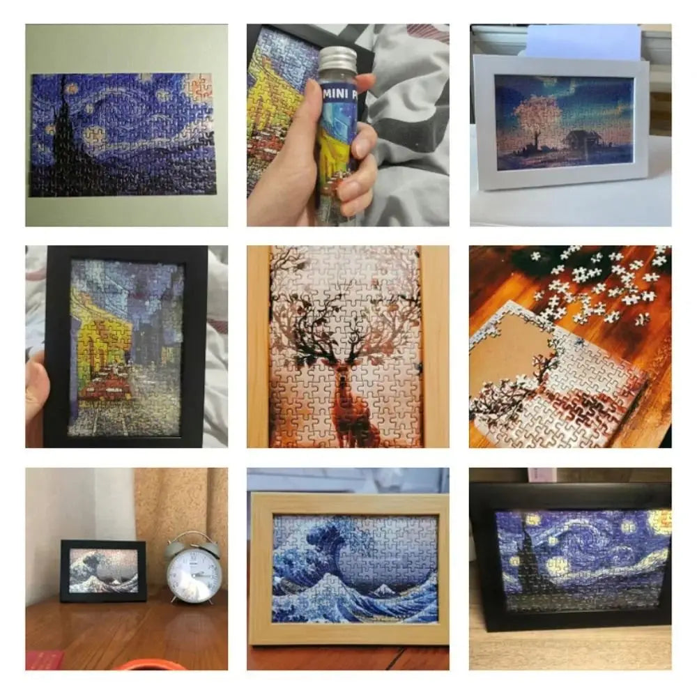 Rompecabezas de pintura al óleo para adultos y niños, Mini tubo de ensayo, regalos, juguetes educativos familiares, 150 piezas por juego