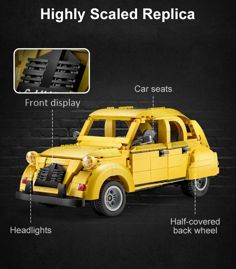 Vehículos técnicos Cada, 1238 Uds., bloques de construcción MOC, ladrillos para adultos 1:12, coches Retro, modelo, juguetes de construcción para niños, regalos