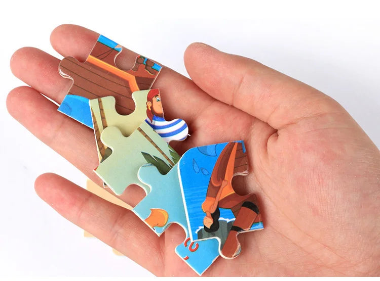 Nuevo Rompecabezas 3d de madera de 20 piezas, rompecabezas de vehículo de animales de dibujos animados, juguetes educativos Montessori para niños, bebés de 1, 2, 3 años