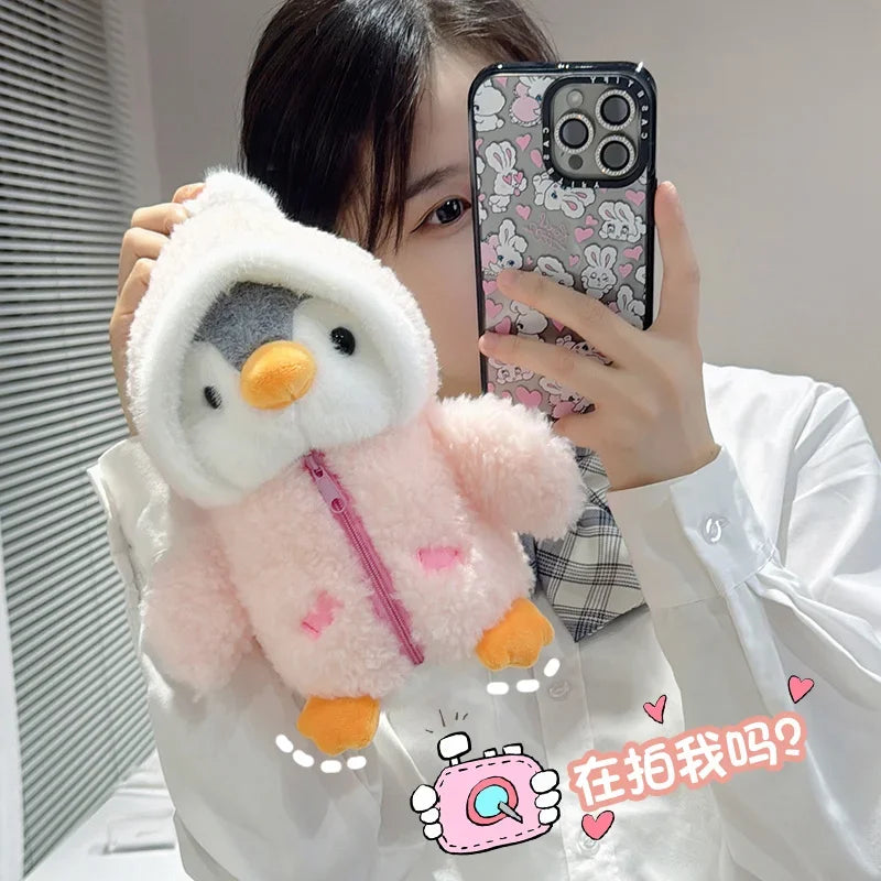 Juguete de peluche de pingüino para bebé, muñeco relajante para dormir, pingüino esponjoso, ropa, sombreros, almohada de Animal de peluche, regalo de cumpleaños, nuevo