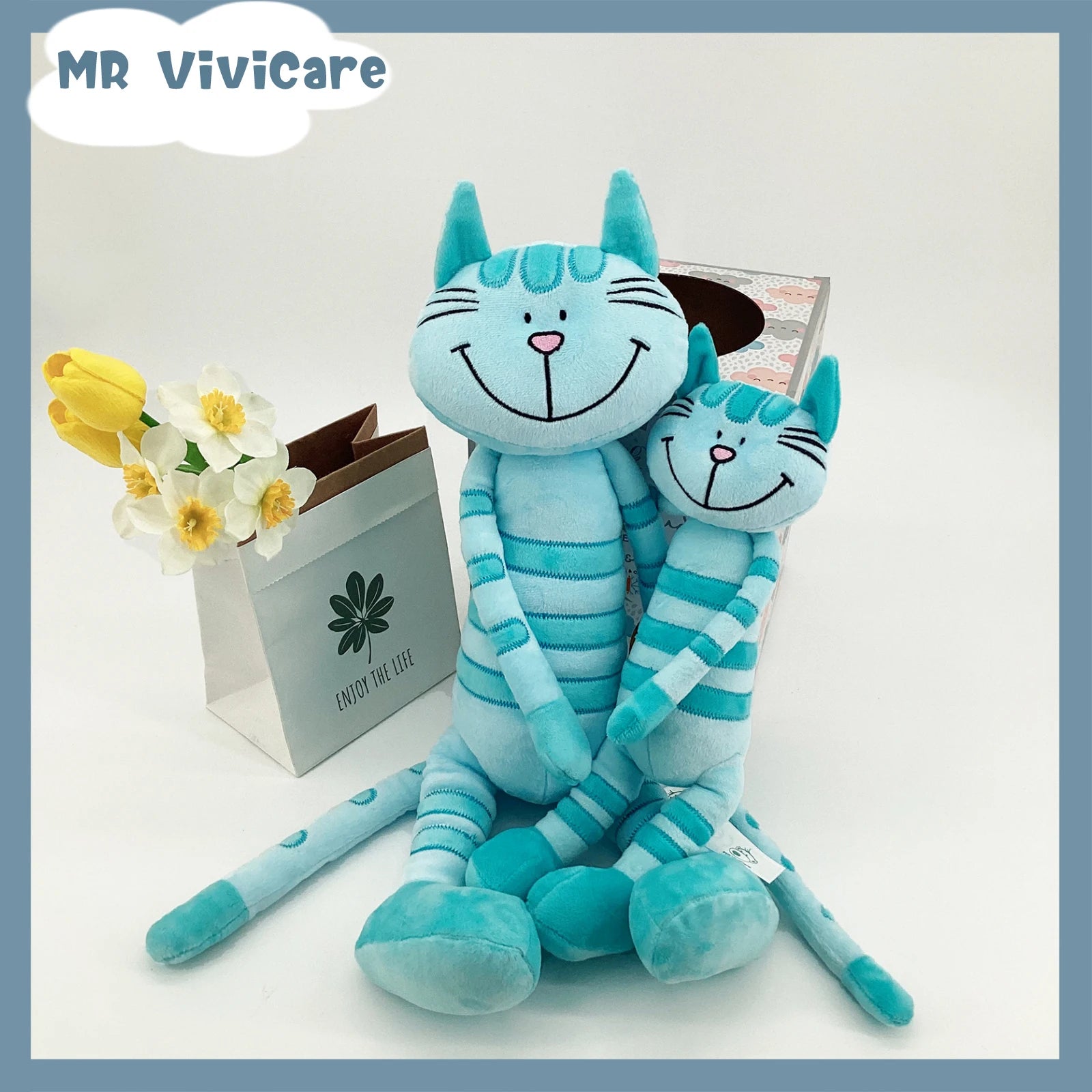 MR ViviCare-juguete de peluche de gato, simulación pequeña y suave, juguetes de animales de peluche para niños, accesorios bonitos para fotos, cumpleaños para niñas