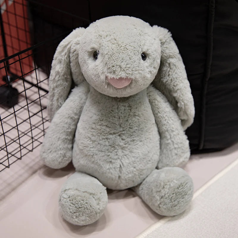Lindo conejo de peluche de juguete suave relleno de orejas largas muñeca de conejito divertido compañero para dormir del bebé delicado decoración del hogar regalos para niños