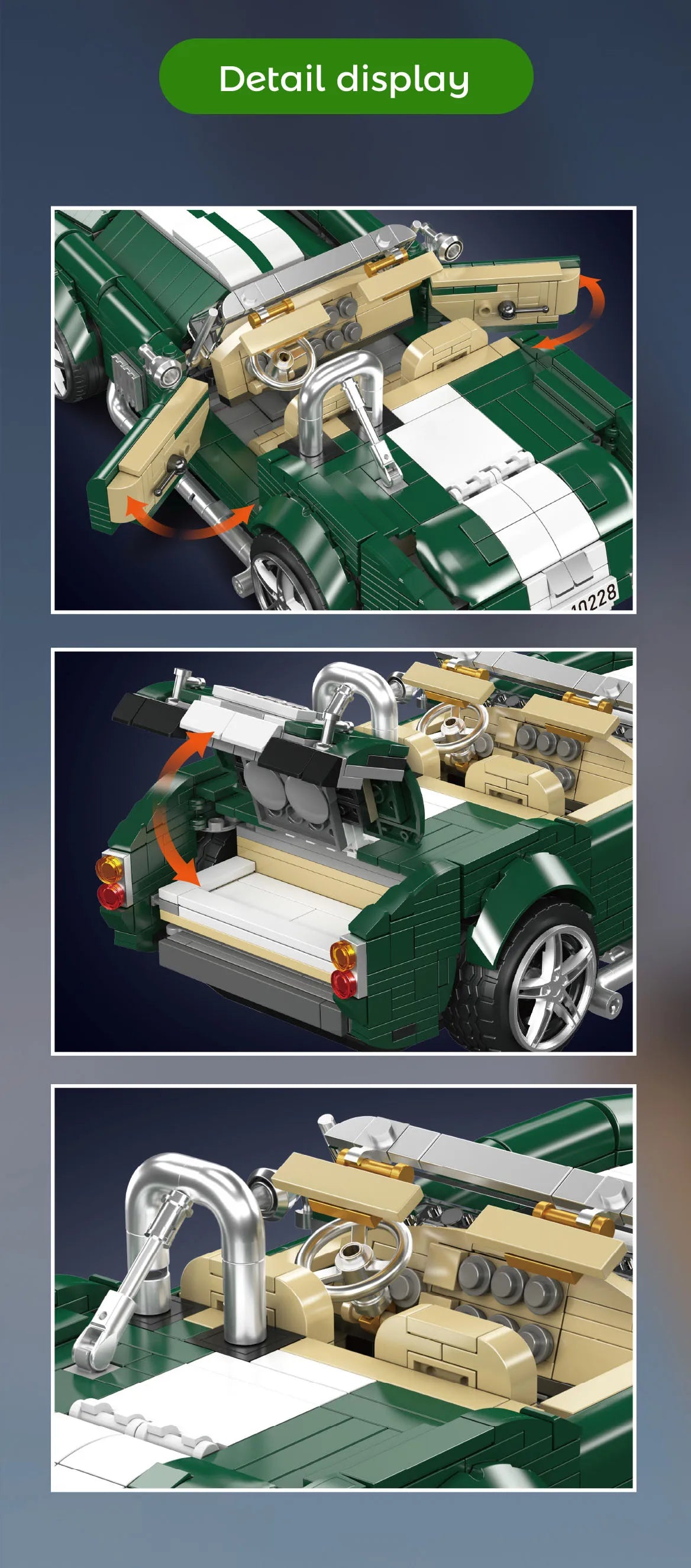 Mould King 10228 AC Cobra, bloques de construcción, 1198 Uds., vehículo urbano, modelo de coche técnico, juego de juguetes de exhibición de escritorio para adultos y niños, regalo