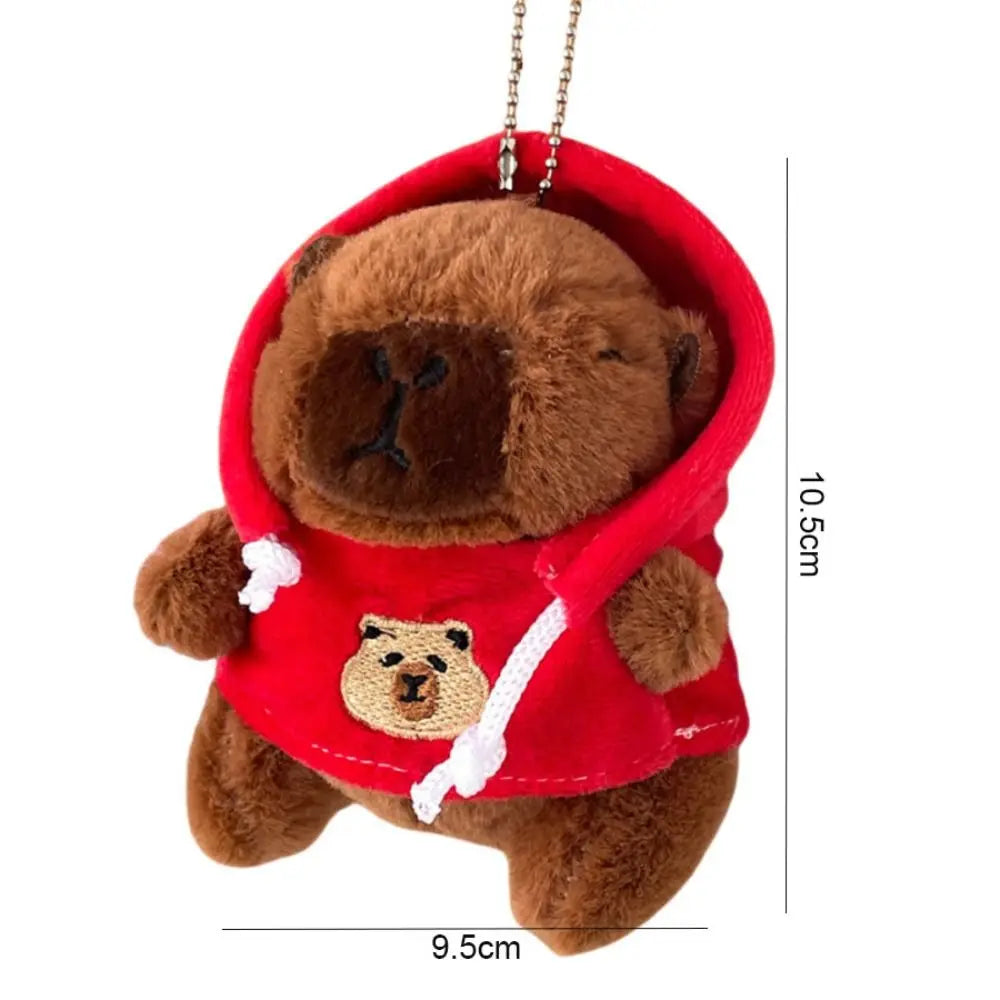 Lindo juguete de peluche de capibara de tamaño pequeño con alas Sudadera con capucha simulación muñeco de capibara juguete esponjoso regalos de cumpleaños