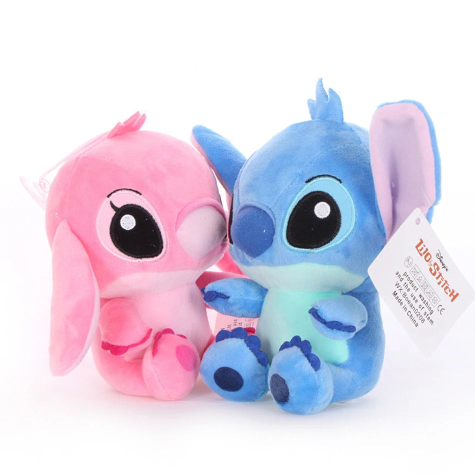 Muñecos de peluche de punto azul y rosa de dibujos animados de Disney, juguetes de Anime Lilo y Stitch de 20CM, juguetes de peluche Stich, regalos de navidad para niños