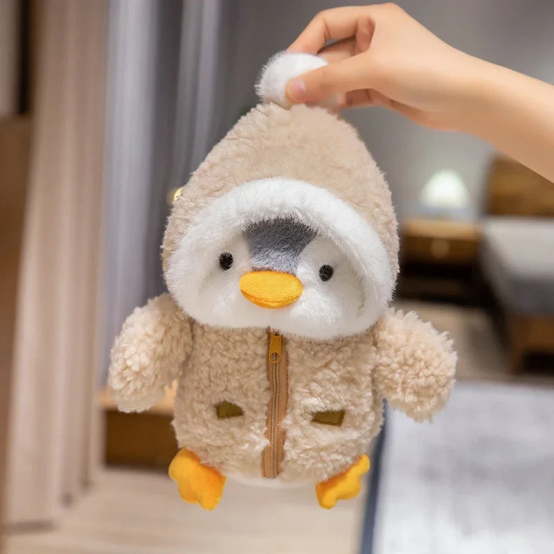 Juguete de peluche de pingüino para bebé, muñeco relajante para dormir, pingüino esponjoso, ropa, sombreros, almohada de Animal de peluche, regalo de cumpleaños, nuevo