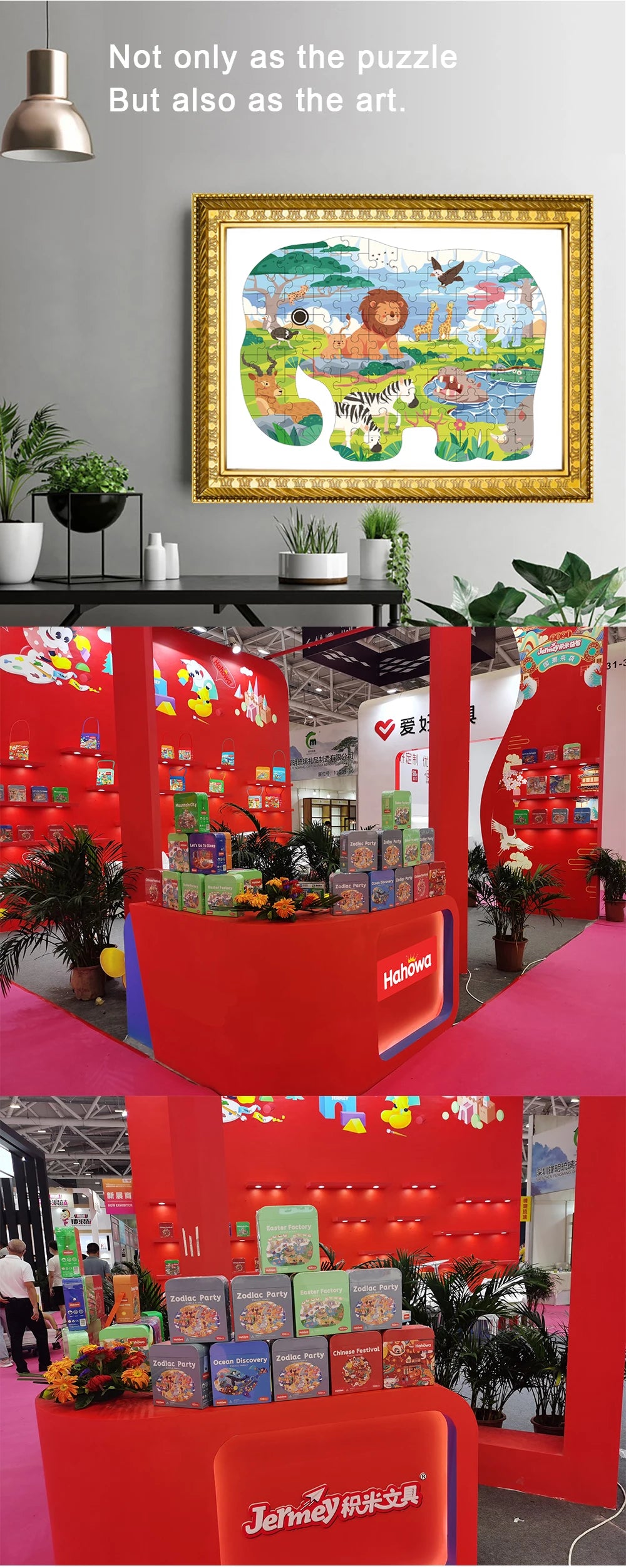 Hahowa-rompecabezas de animales único para niños, juguete con caja de regalo de papel, juegos educativos Montesorri, juguetes, regalos para niños