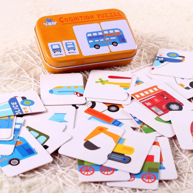 Rompecabezas para bebés, juguetes educativos Montessori, juegos de rompecabezas 3D de madera, caja de hierro, rompecabezas para niños, rompecabezas de madera para niños de 2 a 3 a 4 años