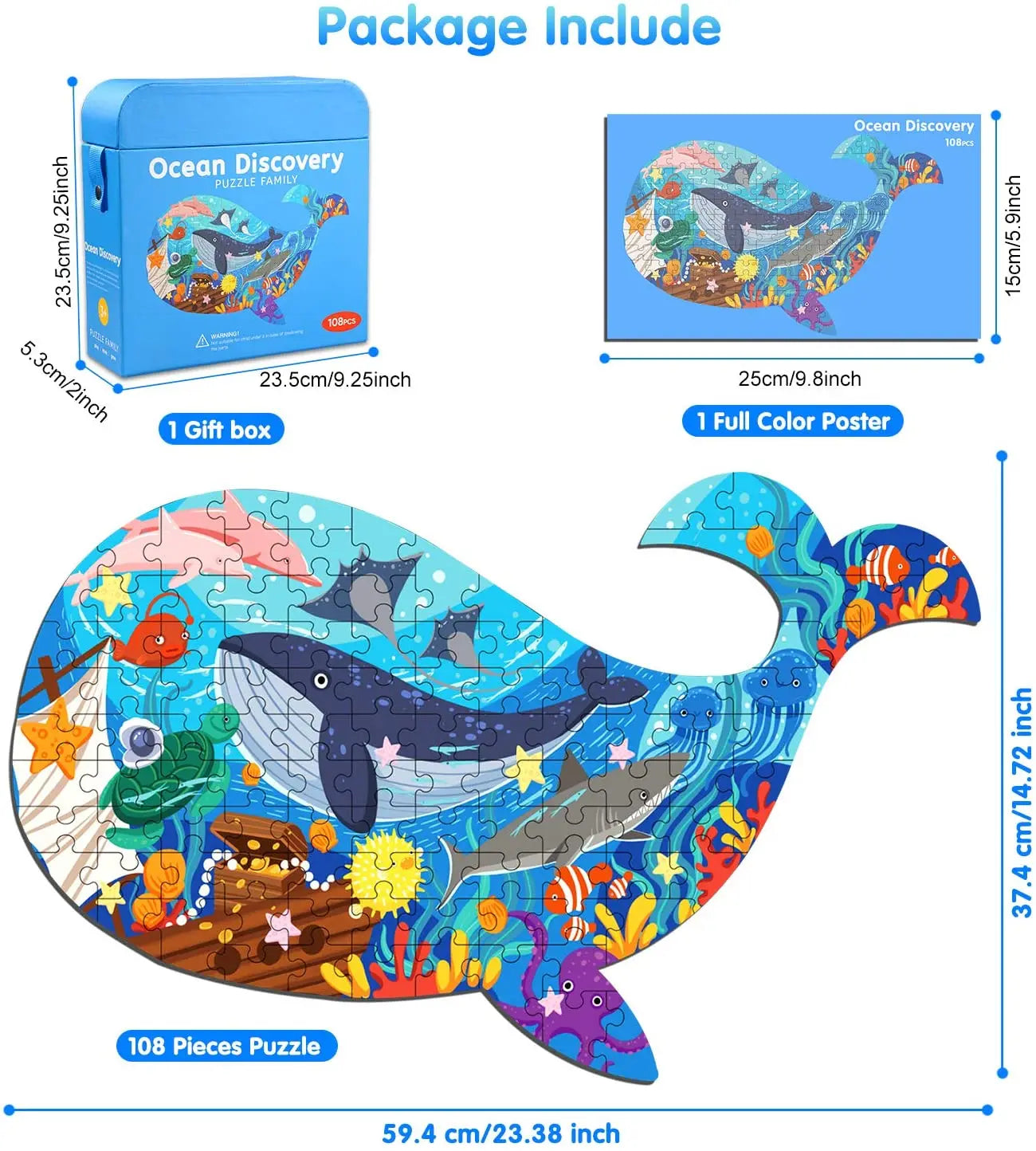 Hahowa-rompecabezas de animales único para niños, juguete con caja de regalo de papel, juegos educativos Montesorri, juguetes, regalos para niños