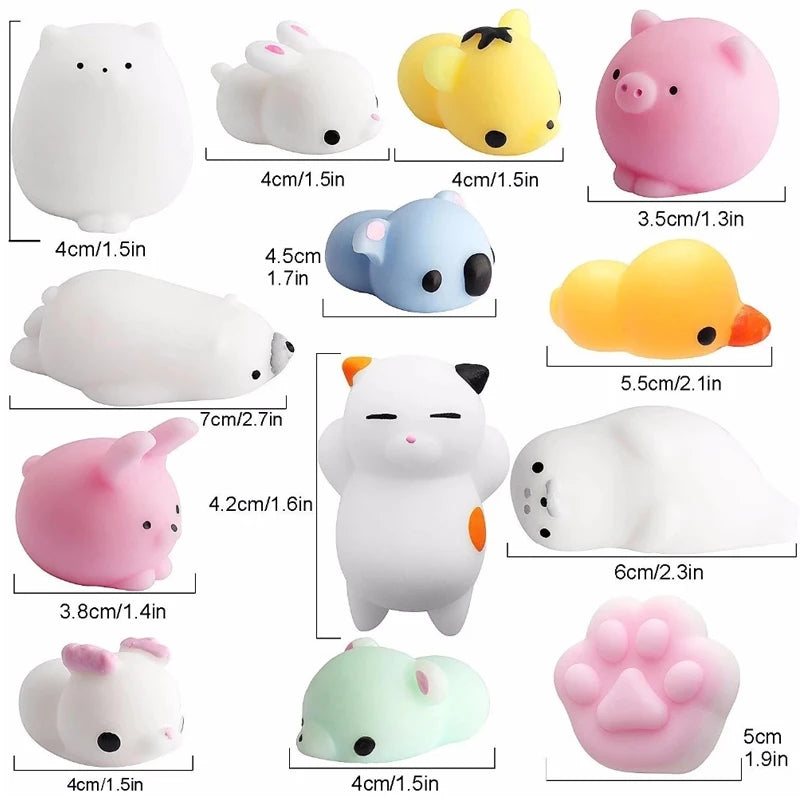 Mochi-juguetes blandos de animales Para aliviar el estrés, regalos divertidos Para fiestas, premios en el aula Para niños, Jugetes Antiestrés Para Niños