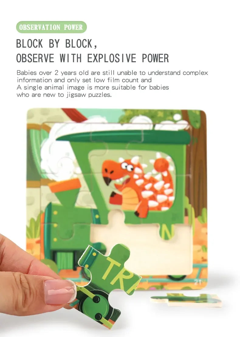 Juego de rompecabezas de madera para niños de 2 a 3 años