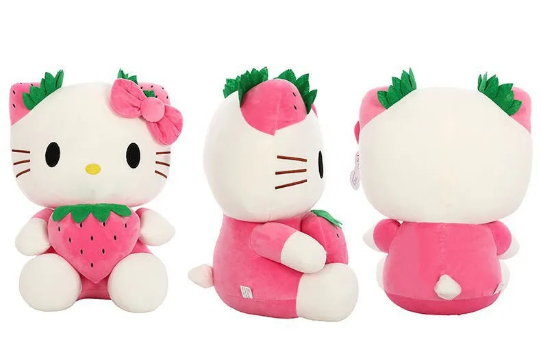 Kawaii Sanrio Hello Kitty juguete de peluche fresa KT gato almohada muñeca regalo de cumpleaños para niños decoración del hogar muñeca Animal