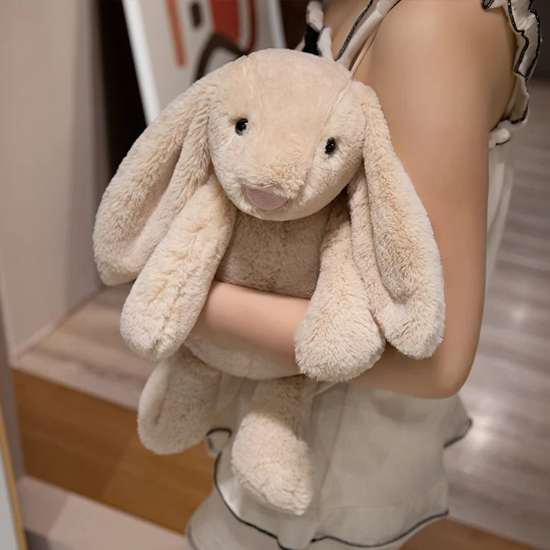 Lindo conejo de peluche de juguete suave relleno de orejas largas muñeca de conejito divertido compañero para dormir del bebé delicado decoración del hogar regalos para niños