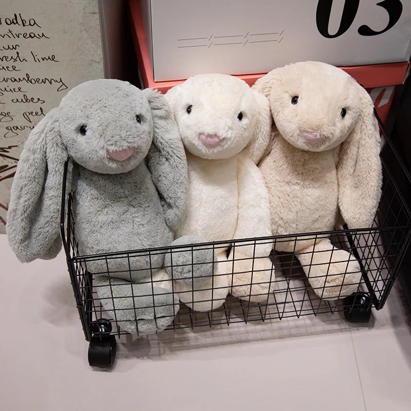Lindo conejo de peluche de juguete suave relleno de orejas largas muñeca de conejito divertido compañero para dormir del bebé delicado decoración del hogar regalos para niños
