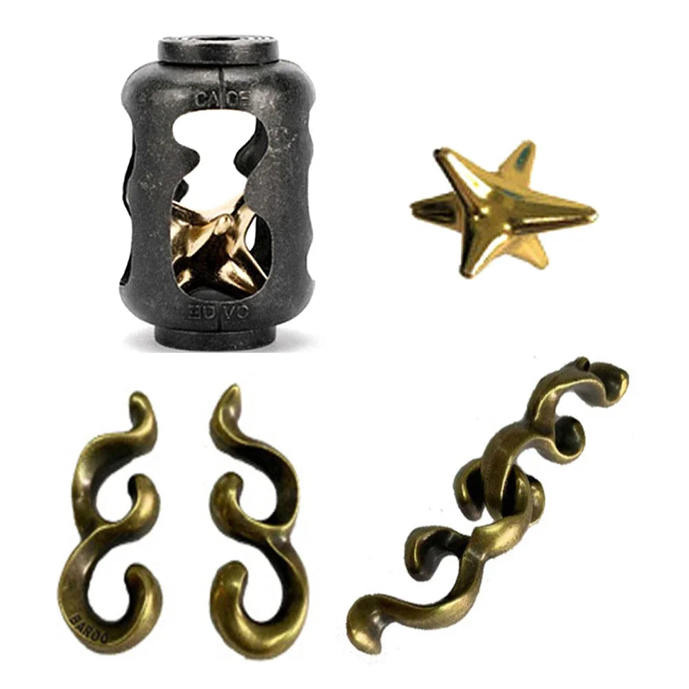 Rompecabezas de Metal IQ clásico para niños y adultos, rompecabezas mágico desconcertante, juego de rompecabezas con cordón, desbloqueo, juguete novedoso, 1 ud.