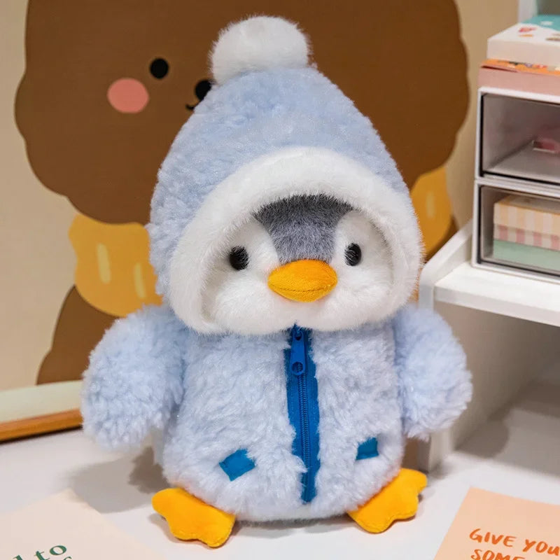 Juguete de peluche de pingüino para bebé, muñeco relajante para dormir, pingüino esponjoso, ropa, sombreros, almohada de Animal de peluche, regalo de cumpleaños, nuevo