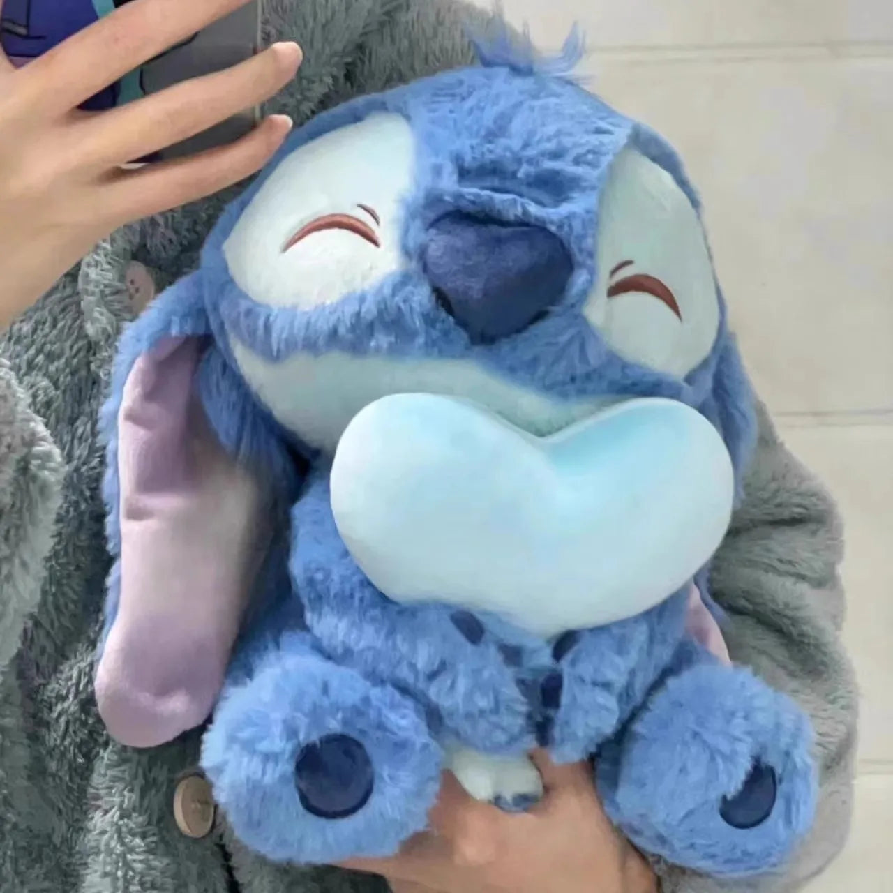 Muñeco de peluche de Disney de 25-40CM, muñeco Lilo de punto de pato bonito, juguete de peluche de Anime, relleno suave Kawaii, regalo de cumpleaños para niños