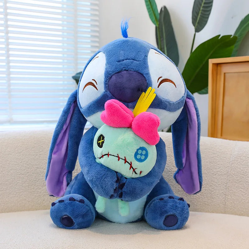 Muñeco de peluche de Disney de 25-40CM, muñeco Lilo de punto de pato bonito, juguete de peluche de Anime, relleno suave Kawaii, regalo de cumpleaños para niños