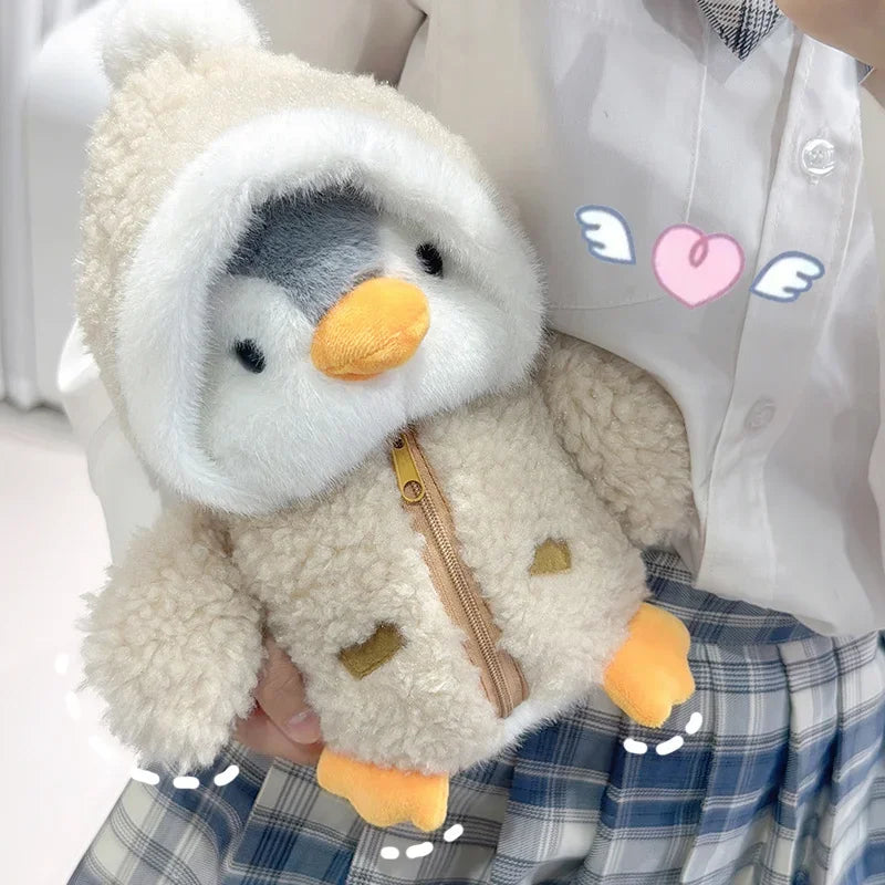 Juguete de peluche de pingüino para bebé, muñeco relajante para dormir, pingüino esponjoso, ropa, sombreros, almohada de Animal de peluche, regalo de cumpleaños, nuevo