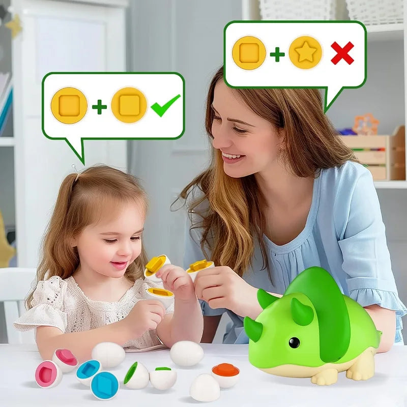 Juguete de huevos inteligentes Montessori para bebés, juegos de rompecabezas a juego, clasificador de formas, juguetes educativos de aprendizaje para niños de 2 a 3 años, regalo de Pascua