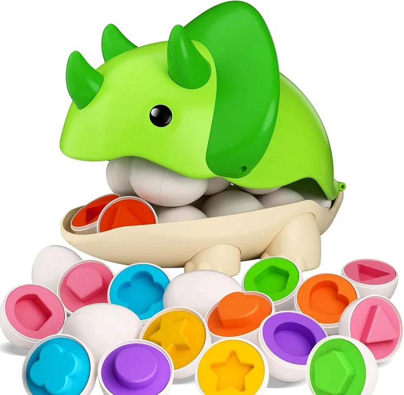 Juguete de huevos inteligentes Montessori para bebés, juegos de rompecabezas a juego, clasificador de formas, juguetes educativos de aprendizaje para niños de 2 a 3 años, regalo de Pascua