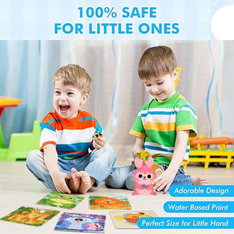 Juego de rompecabezas de madera para niños de 2 a 3 años