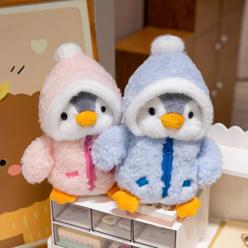 Juguete de peluche de pingüino para bebé, muñeco relajante para dormir, pingüino esponjoso, ropa, sombreros, almohada de Animal de peluche, regalo de cumpleaños, nuevo