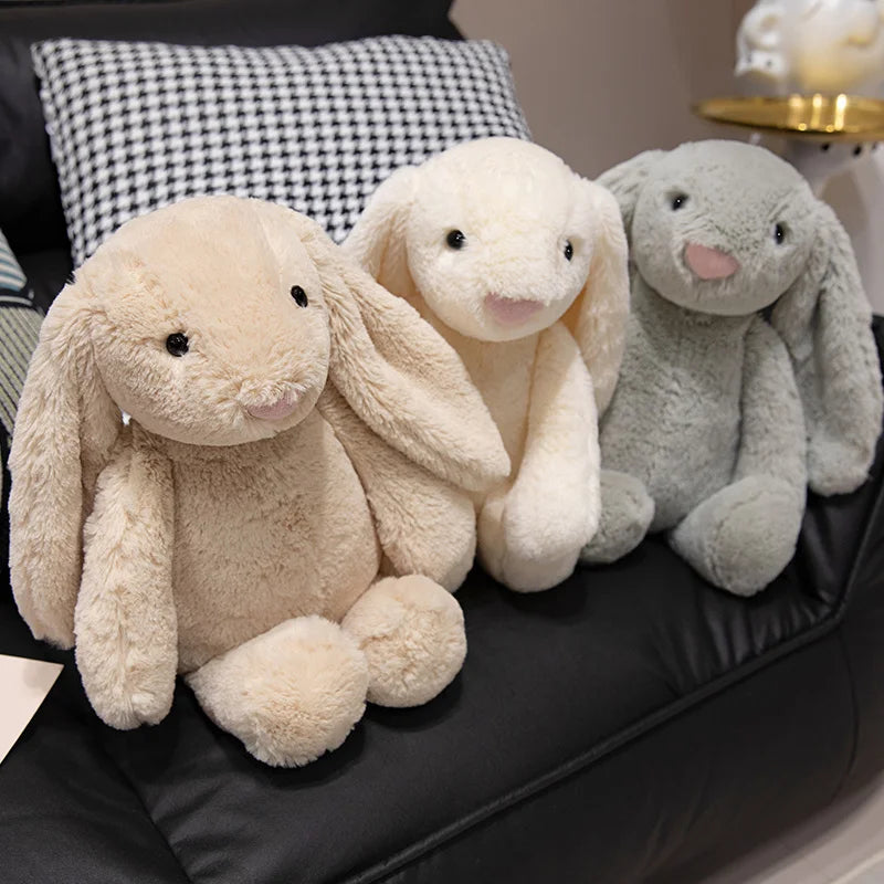 Lindo conejo de peluche de juguete suave relleno de orejas largas muñeca de conejito divertido compañero para dormir del bebé delicado decoración del hogar regalos para niños