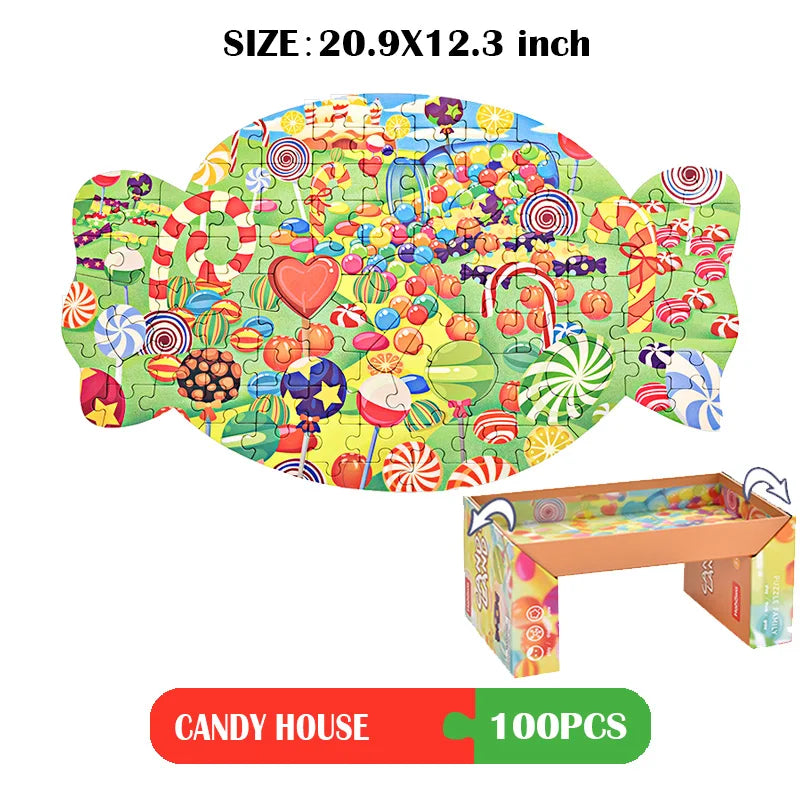 Hahowa-rompecabezas de animales único para niños, juguete con caja de regalo de papel, juegos educativos Montesorri, juguetes, regalos para niños